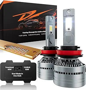 LUXSTER | Dracarys 60000LM H11 H9 LED Bulbs with Vapor Chamber Cooling, 55W/85W Dual Power Mode, CANBUS Ready, H8 H16 Fog Lights, 6500K Xenon White, 2 Pack